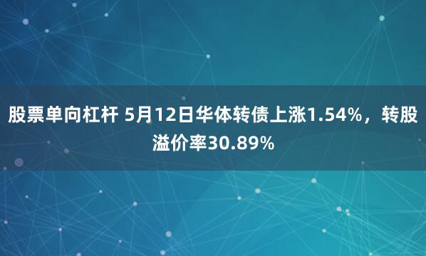股票单向杠杆 5月12日华体转债上涨1.54%，转股溢价率30.89%