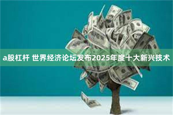 a股杠杆 世界经济论坛发布2025年度十大新兴技术