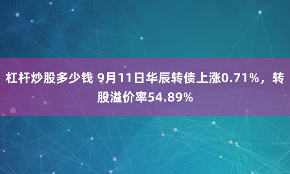 杠杆炒股多少钱 9月11日华辰转债上涨0.71%，转股溢价率54.89%